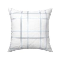 Watercolor double plaid soft blue on white