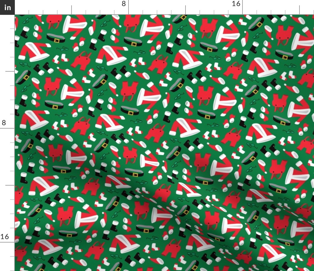 Santa's suit - Holiday Christmas Santa Outfit -  green - LAD21