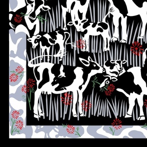 42”x36” Seek and Find Playmat: Find the Cows | Black/Gray/Red