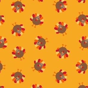 Turkey Toss - Cute Thanksgiving Turkey - yellow - LAD21