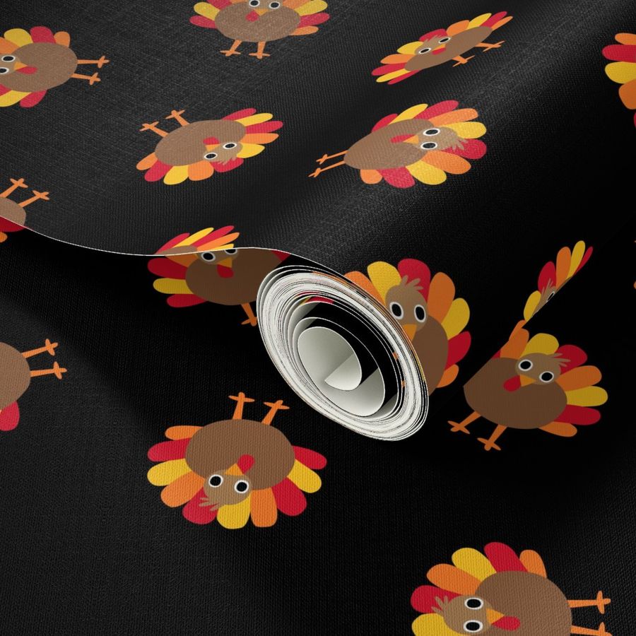 Turkey Toss - Cute Thanksgiving Turkey - black - LAD21