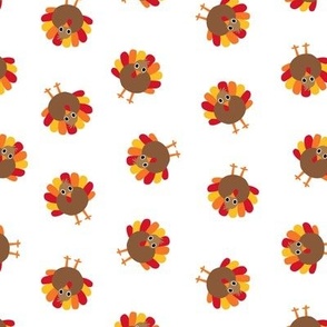 Turkey Toss - Cute Thanksgiving Turkey - white - LAD21