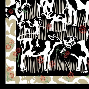 42x36 Seek and Find Playmat: Find the Cows | Black/Cream/Red