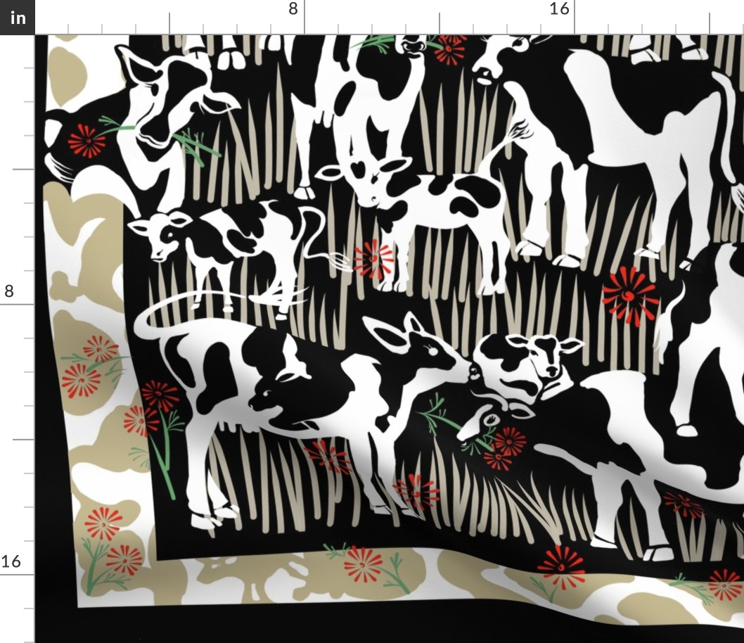 42x36 Seek and Find Playmat: Find the Cows | Black/Cream/Red