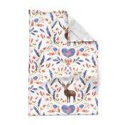 Floral Stag | Blue and Red