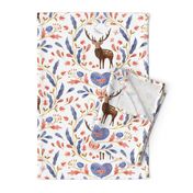 Floral Stag | Blue and Red