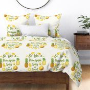 18x18 Pillow Sham Front Fat Quarter Size Makes 18" Square Cushion  Be Like a Pineapple Spiky But Sweet Tropical Fruit Slices