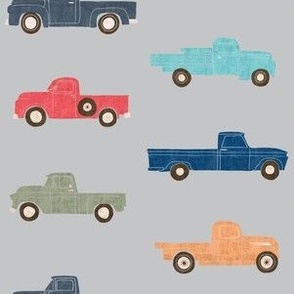 Custom request - Vintage trucks - grey - large scale