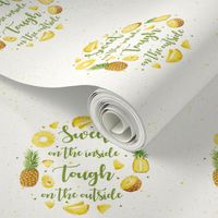 Fabric Swatch 8x8 Square Fits 6" Hoop for Embroidery or Wall Art DIY Pattern Kit Template Quilt Square Sweet on the Inside Tough on the Outside Tropical Pineapple Fruit Slices