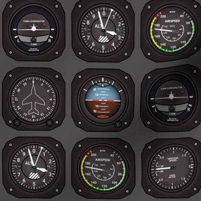 Flight Deck Instruments Gray