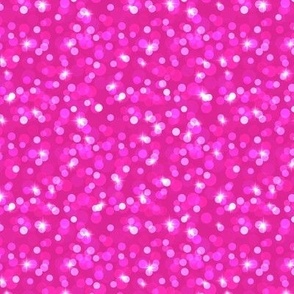 Small Sparkly Bokeh Pattern - Barbie Pink Color