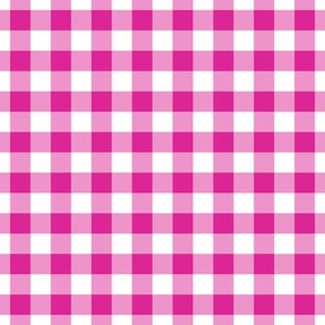Gingham Pattern - Barbie Pink and White