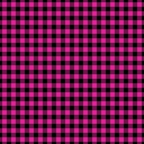 Small Gingham Pattern - Barbie Pink and Black