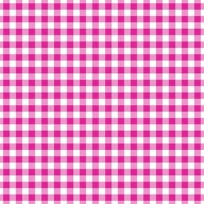 Small Gingham Pattern - Barbie Pink and White