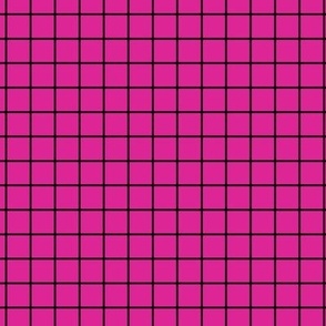 Grid Pattern - Barbie Pink and Black