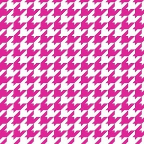 Houndstooth Pattern - Barbie Pink and White
