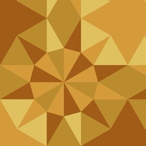 Tonal Sunburst Quilt Medallions in Mustard