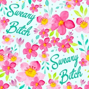 Large Scale Sweary Bitch Funny Sarcastic Adult Humor Floral