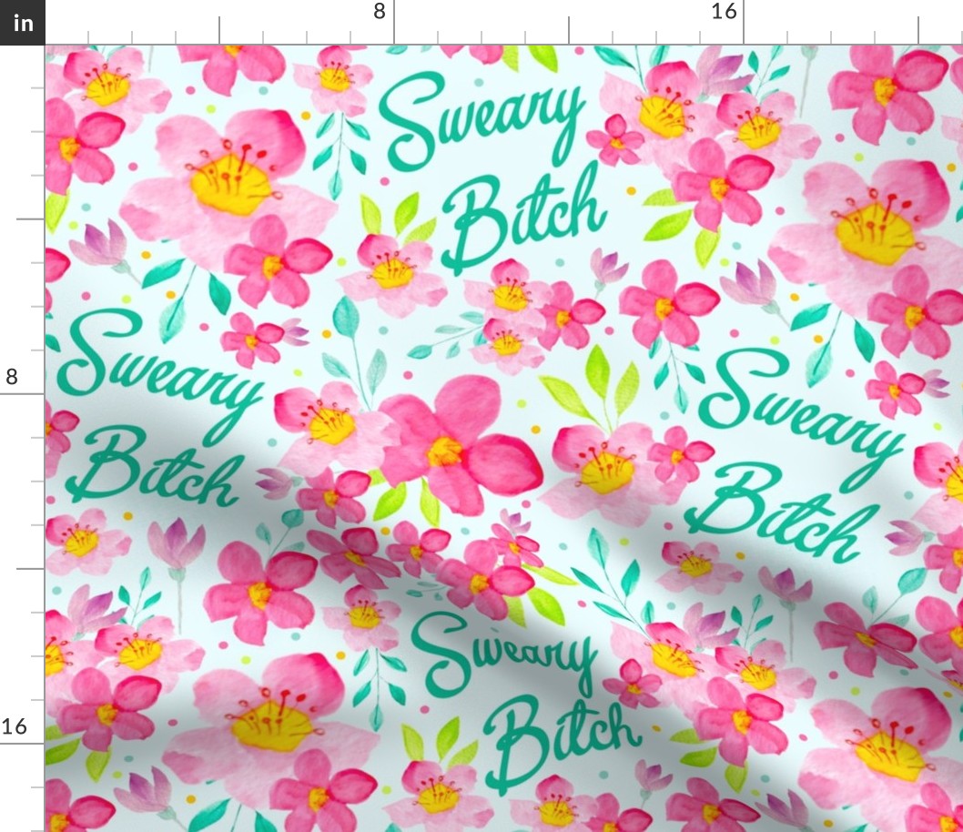 Large Scale Sweary Bitch Funny Sarcastic Adult Humor Floral