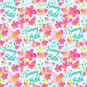 Medium Scale Sweary Bitch Funny Sarcastic Adult Humor Floral