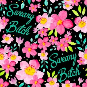 Large Scale Sweary Bitch Funny Sarcastic Adult Humor Floral