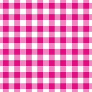 Gingham Pattern - Magenta and White