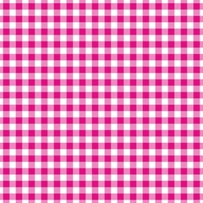 Small Gingham Pattern - Magenta and White