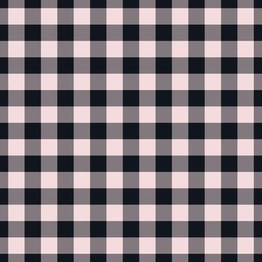 Gingham Pattern - Rosewater and Midnight Black