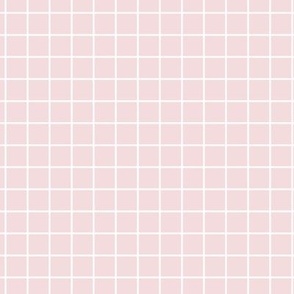 Grid Pattern - Rosewater and White