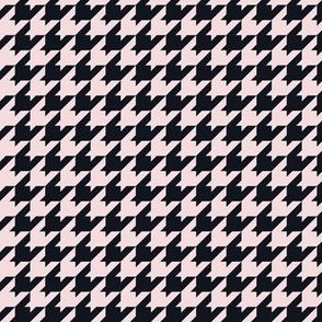 Houndstooth Pattern - Rosewater and Midnight Black