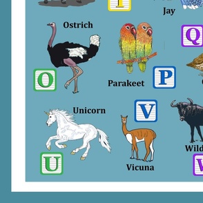 Animal alphabet play mat teal 