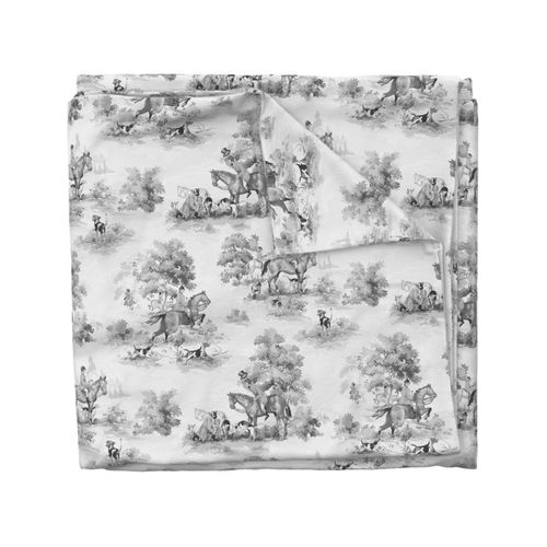 Fox Hunt Black and White Toile