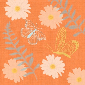 Orange butterfly floral