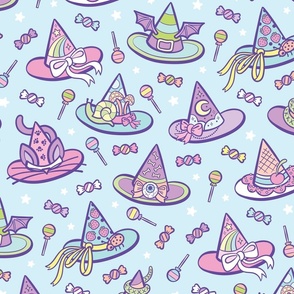 Pastel Witchy Hats in Blue