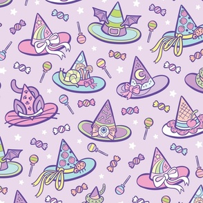 Pastel Witchy Hats in Lavender