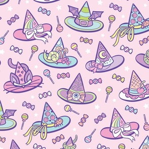 Pastel Witchy Hats in Pink