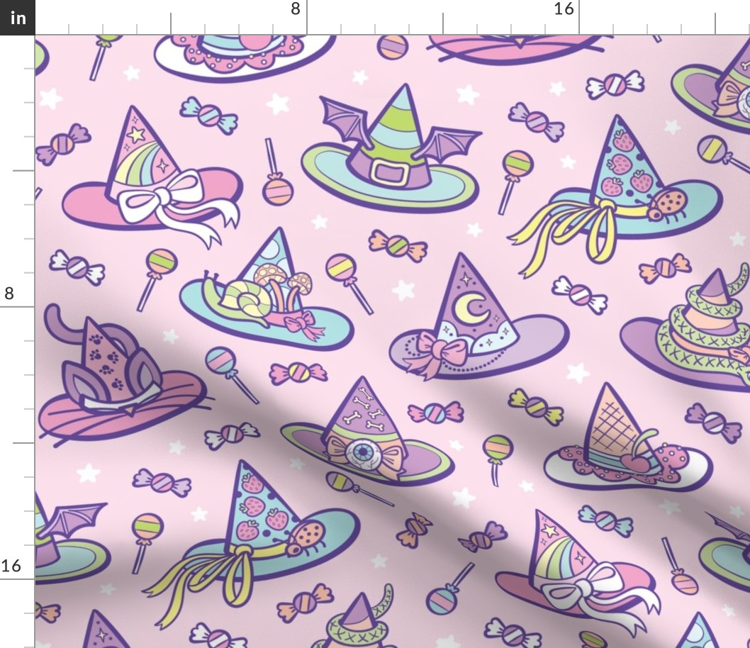 Pastel Witchy Hats in Pink