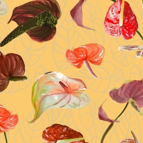 Scattered Anthuriums Sand