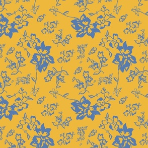Gold and blue floral