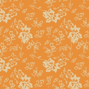 Orange and cream floral