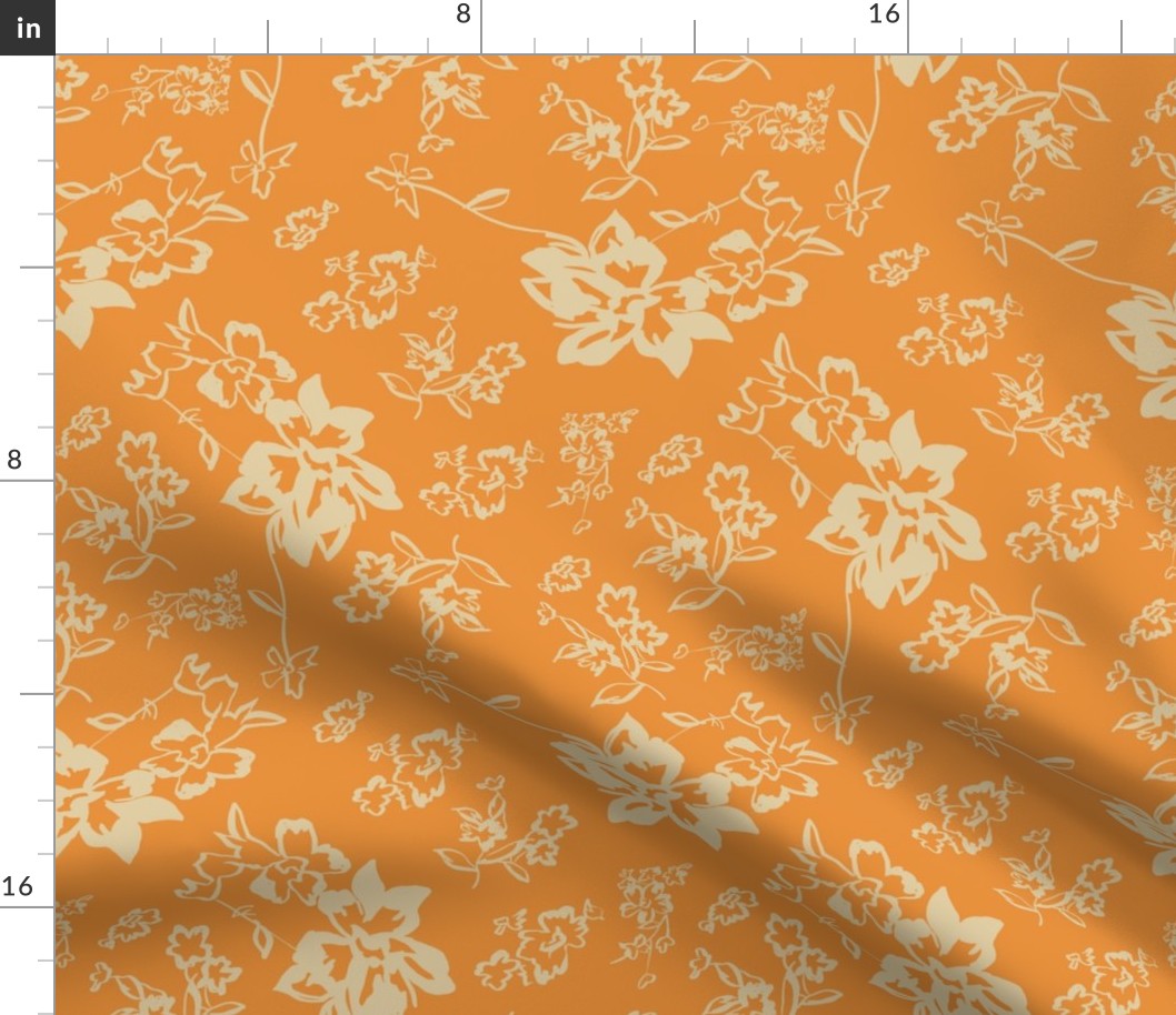 Orange and cream floral