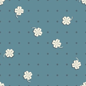 Clovers on blue