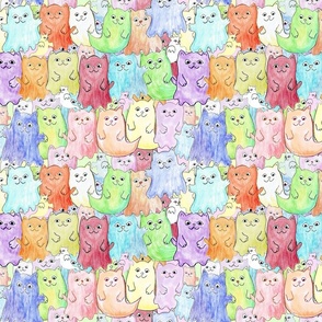 Boo Ghost Kittens Pastel Halloween Challenge Medium 