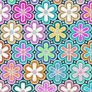 Simple Bold Color Love Daisy Floral