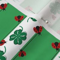 Clover, Ladybugs and Stripes on green