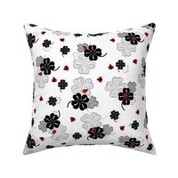 Black  Clover and Ladybugs on white