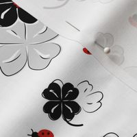 Black  Clover and Ladybugs on white