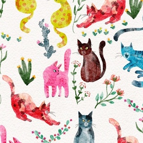 The Cats Love Flowers -large