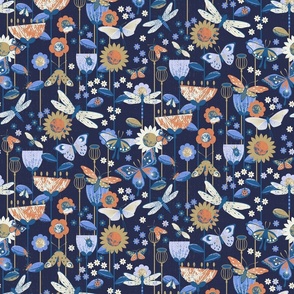 Retro Insects - NAVY - small