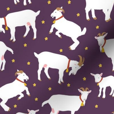 Happy Goats on Purple